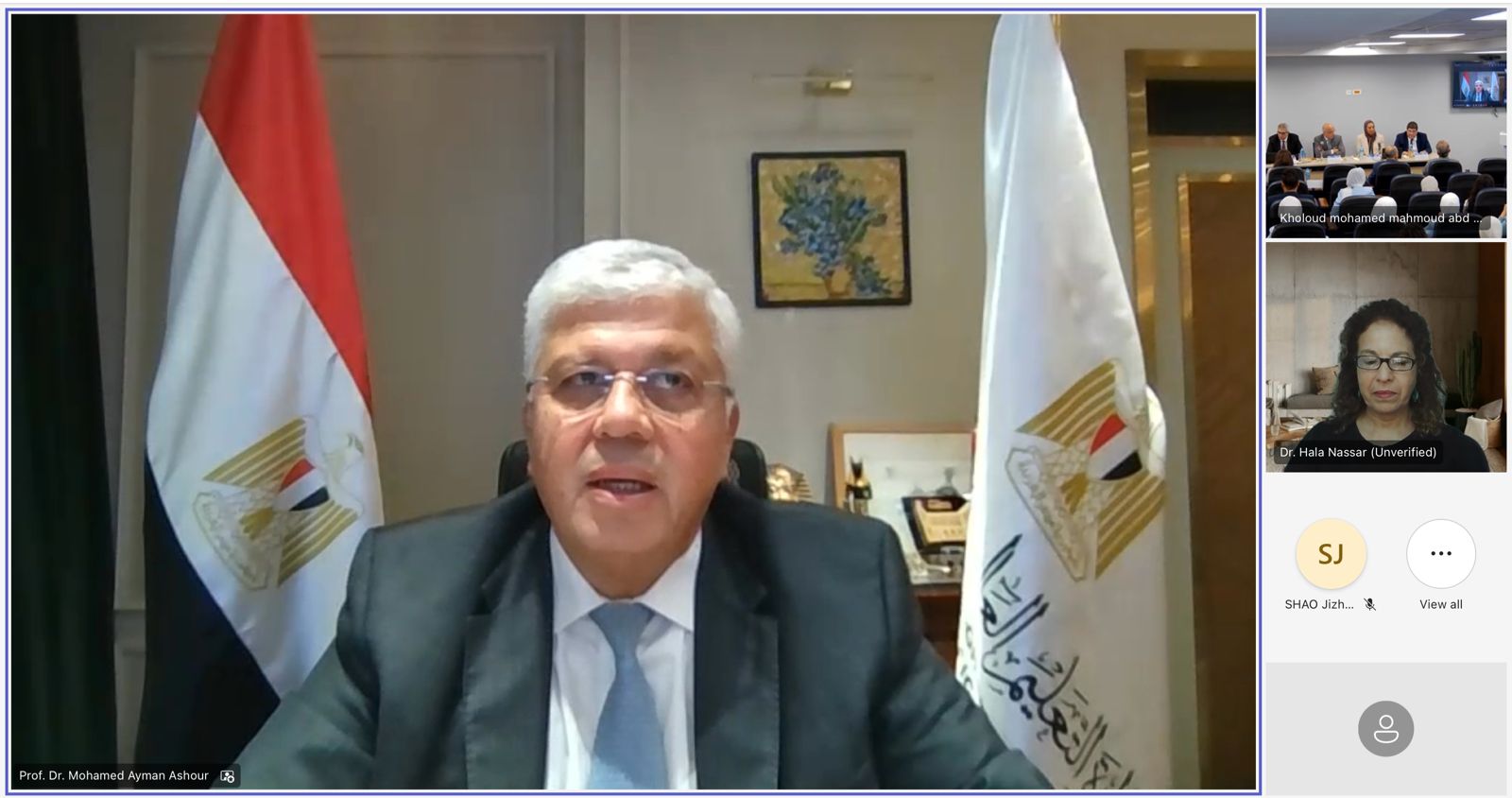 وزير التعليم العالى يشهد الجلسة الختامية لعرض نتاج أعمال استوديو التصميم الدولى