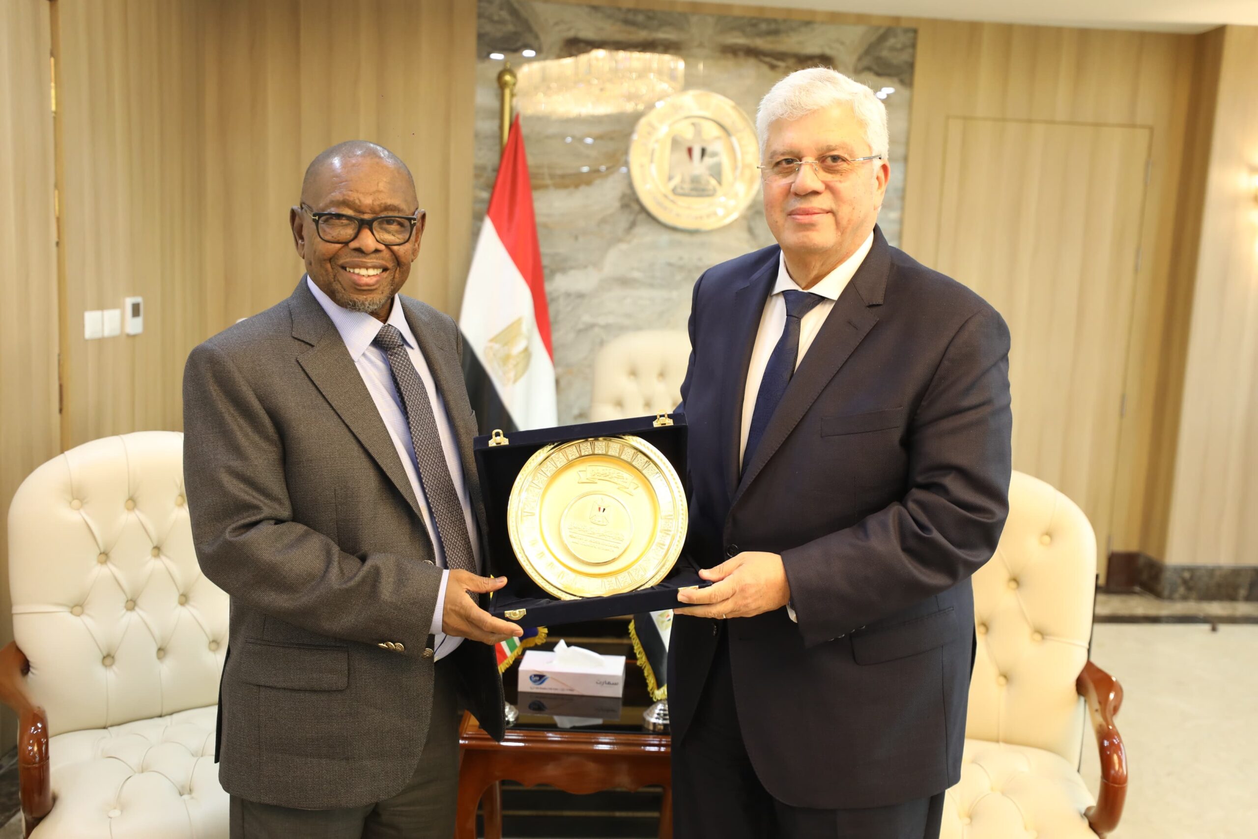 وزير التعليم العالي يبحث سُبل التعاون مع وزير العلوم والتكنولوجيا والابتكار بجنوب إفريقيا