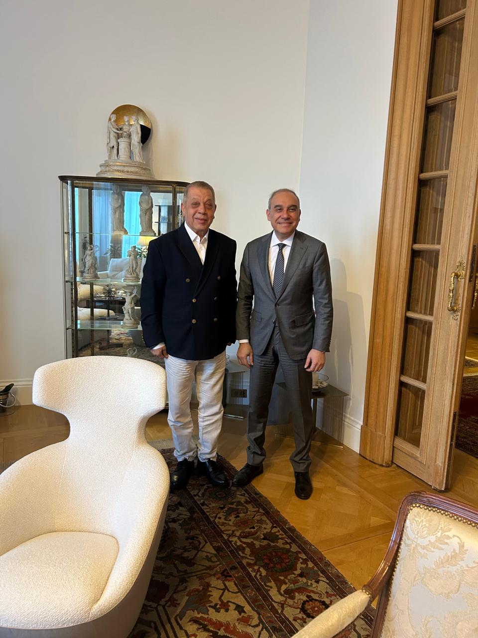 السفير علاء يوسف يستقبل النائب أسامة شرشر بالسفارة المصرية في فرنسا
