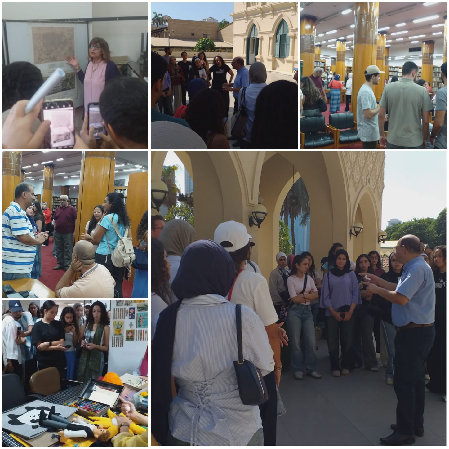 زيارة طلاب كلية الهندسة قسم العمارة بالجامعة الألمانية إلى مكتبة القاهرة الكبرى